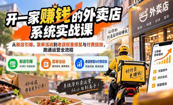 （三网66期）开一家赚钱的外卖店