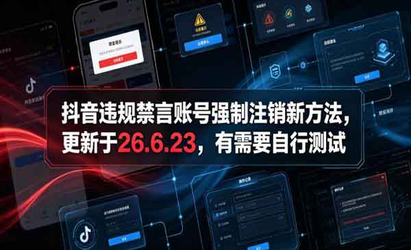 （三网744期）抖音强制注销新方法