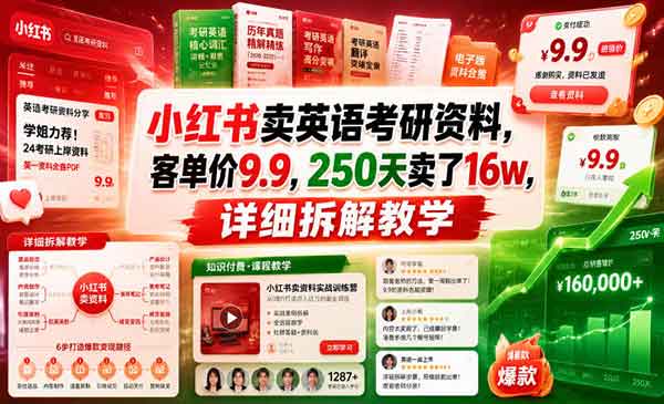 （三网809期）小红书卖英语考研