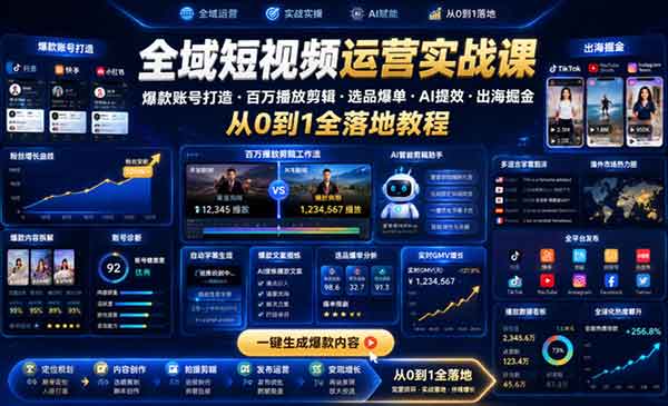 （三网820期）全域短视频运营实战