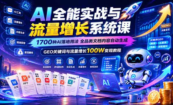 （三网835期）AI全能实战与流量增长