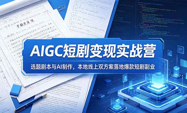 （三网906期）AIGC短剧变现实战营
