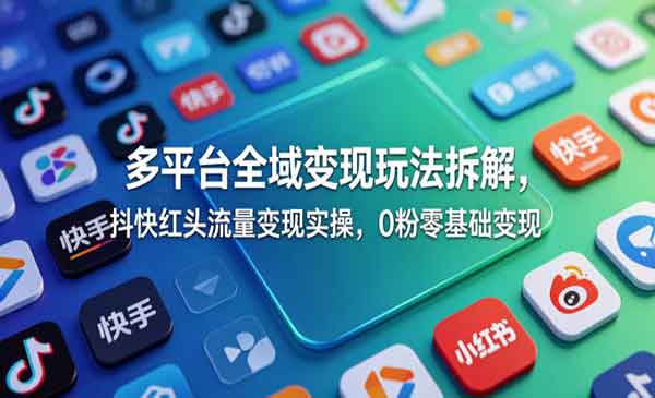 （三网953期）多平台全域变现玩法拆解