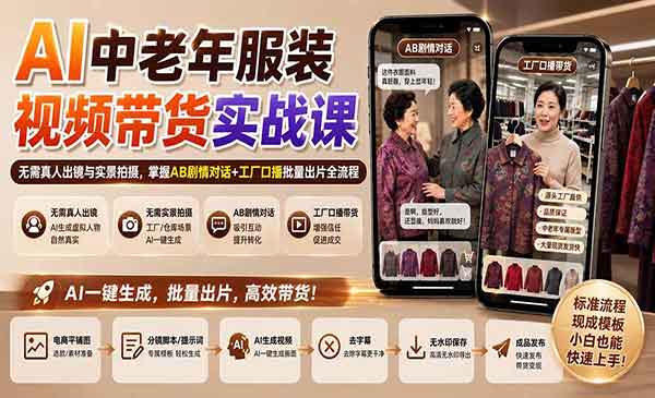 （三网96期）AI中老年服装视频带货
