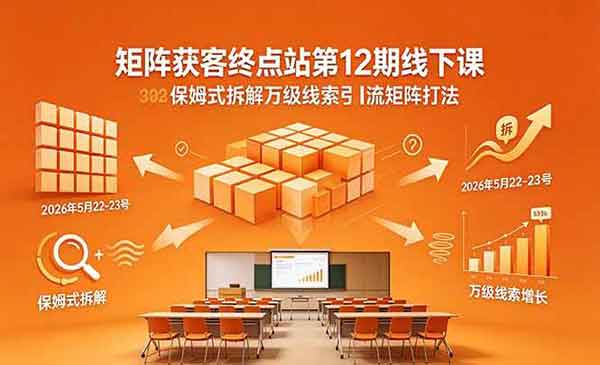 （三网976期）万级线索引流矩阵打法