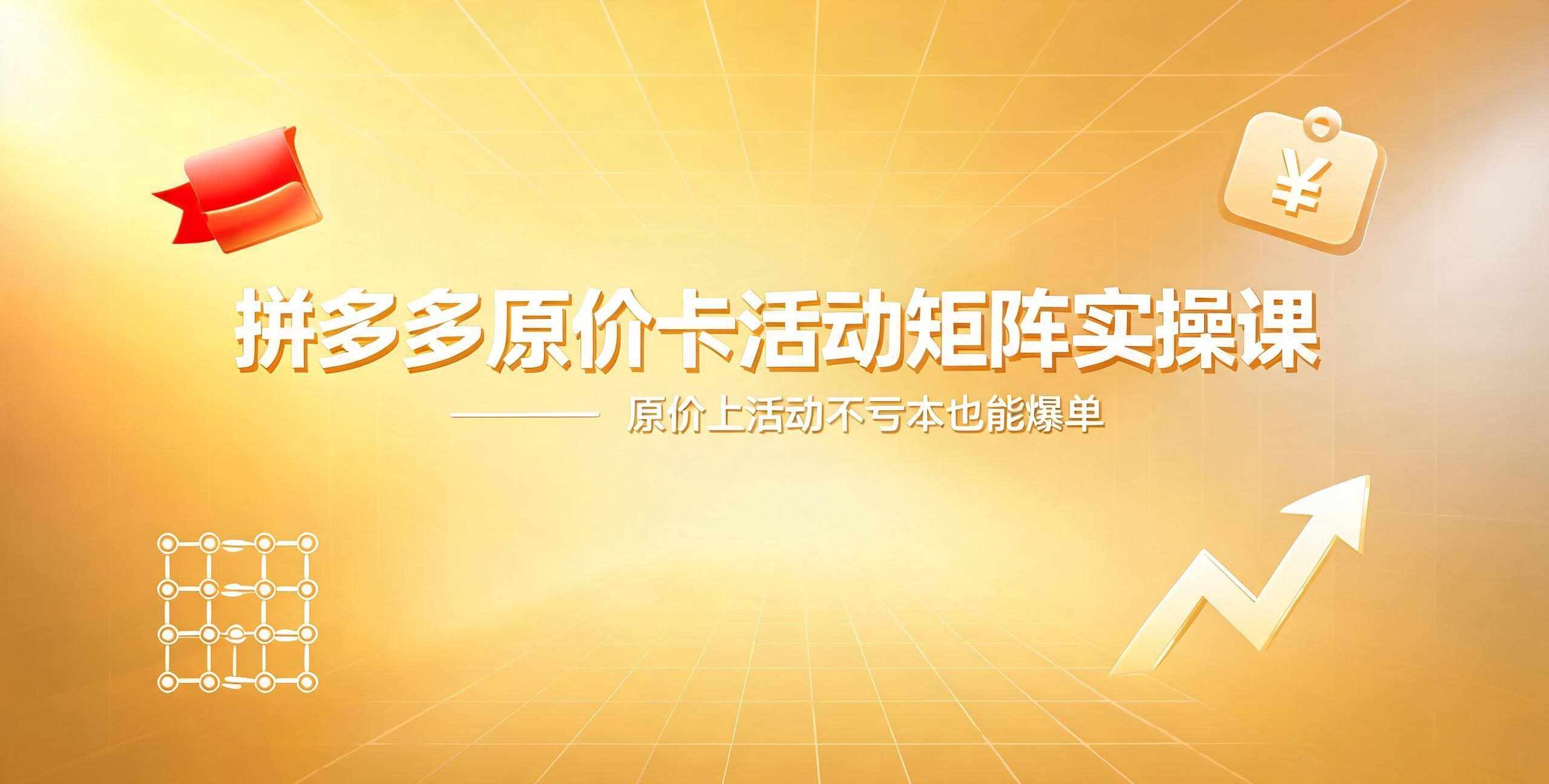 （12期）拼多多原价卡活动矩阵实操课