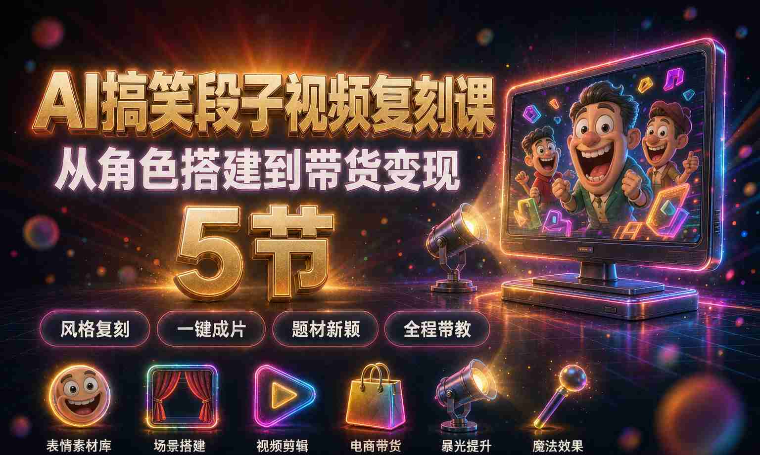 （13期百度）AI搞笑段子视频复刻课