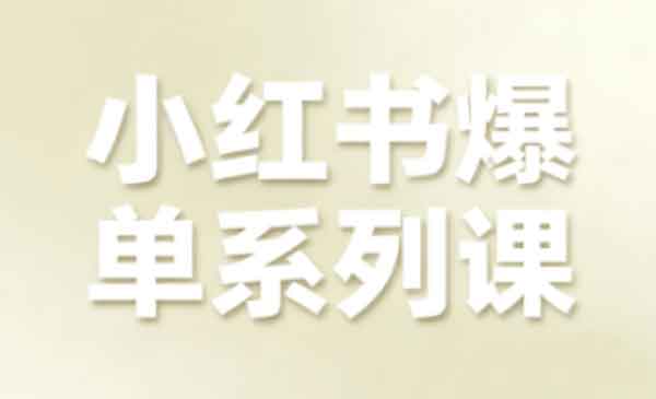（三网1676期）小红书爆单系列课
