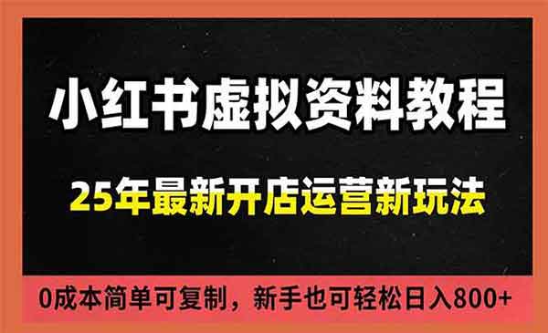 （三网1739期）小红书虚拟资料项目