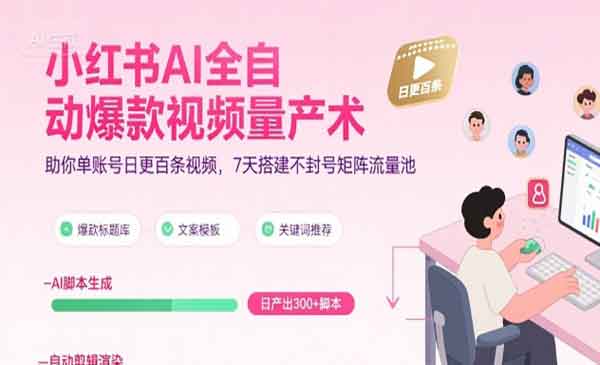 （三网2019期）小红书AI全自动爆款量产
