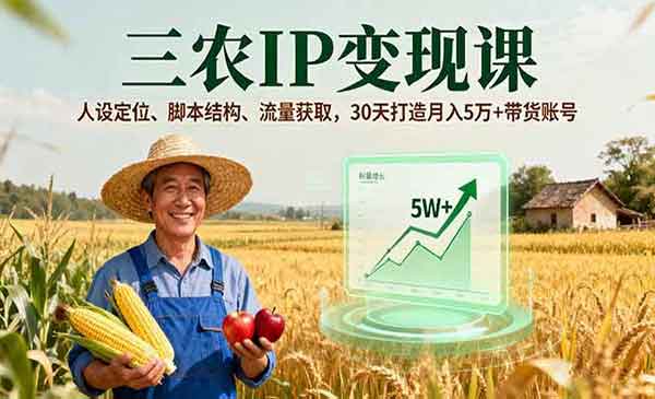 （三网2027期）三农IP变现课