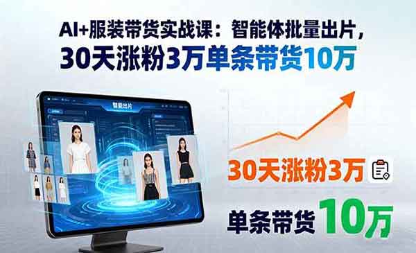 （三网2056期）AI+服装带货实战