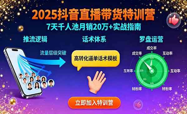 （三网2061期）抖音直播带货特