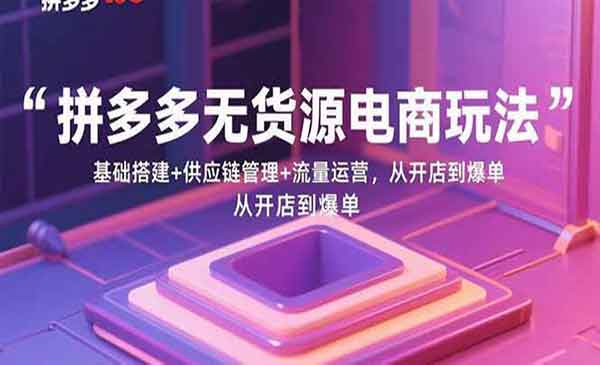 （三网2106期）拼多多无货源电商2
