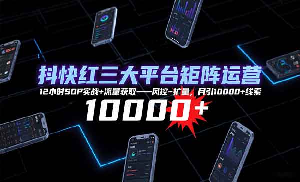 （三网2129期）抖快红三大平台矩阵运营