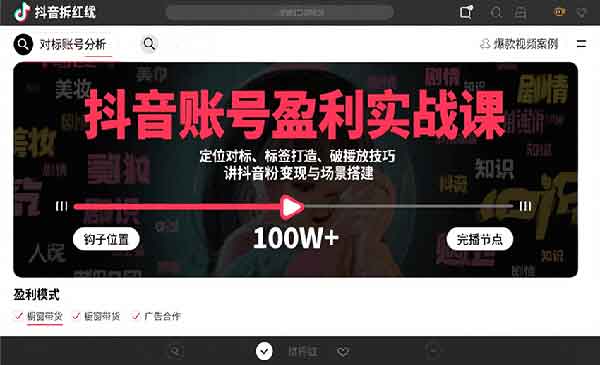 （三网2198期）抖音账号盈利实战
