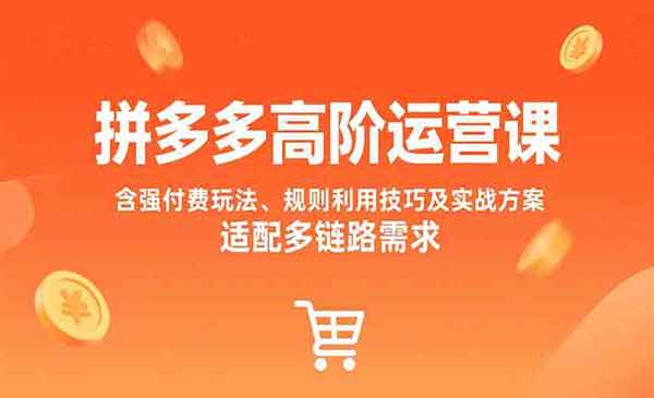 （三网2217期）拼多多高阶运营课