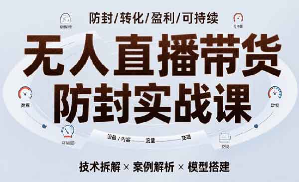 （三网2249期）无人直播带货防封实战课