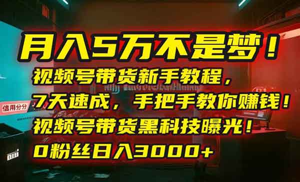 （三网2255期）视频号带货速成