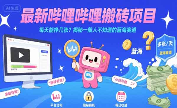 （三网2300期）B站蓝海赛道搬砖