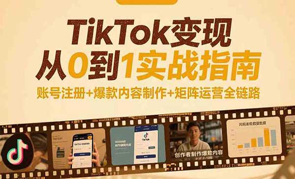 （三网2418期）TikTok变现实战指南