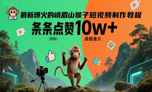 （三网2442期）爆火猴子短视频