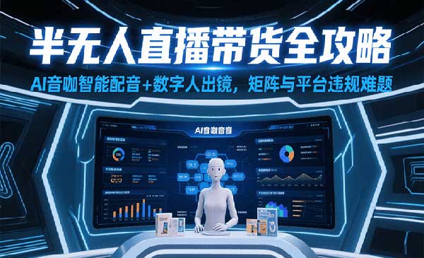 （三网2482期）半无人直播带货全攻略
