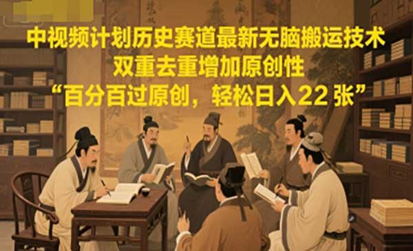 （三网2674期）中视频历史赛道搬运技术
