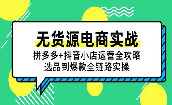 （三网2694期）无货源电商实战