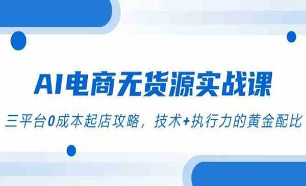 （三网2716期）AI电商无货源实战