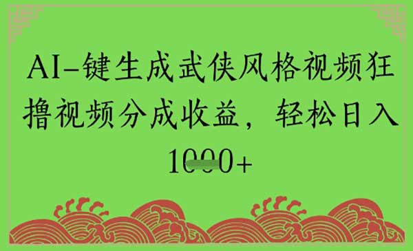 （三网2730期）AI生成武侠风格视频