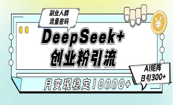 （三网2784期）DeepSeek创业引流