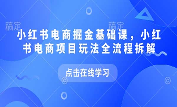 （三网2808期）小红书电商掘金课