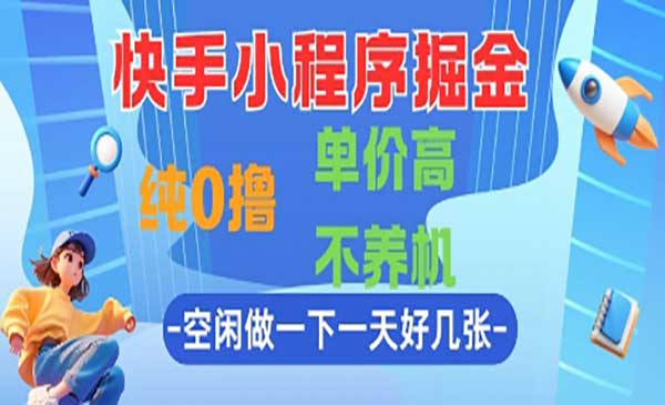 （三网2809期）快手小程序掘金