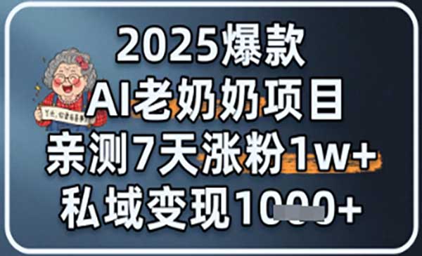 （三网2854期）AI老奶奶项目