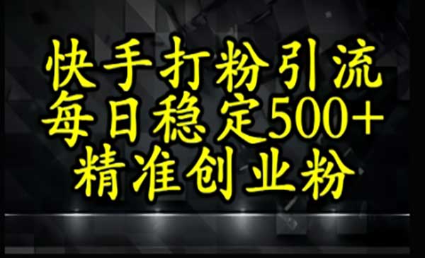 （三网2895期）快手精准式打粉引流