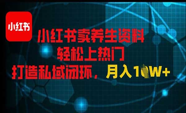 （三网2981期）小红书卖养生资料