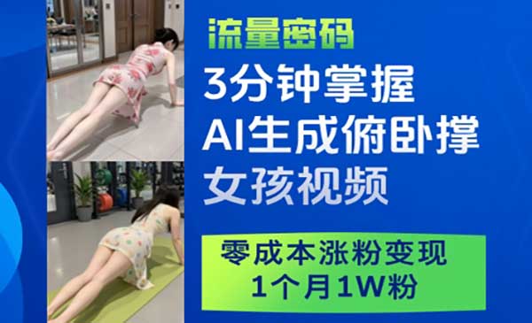 （三网3116期）AI生成俯卧撑女孩视频