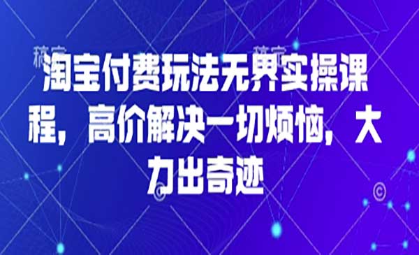 (三网3309期)淘宝无界付费玩法