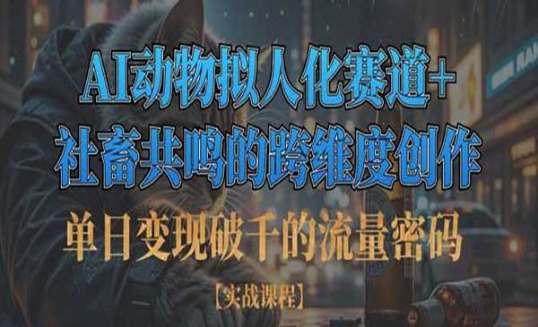 （三网3411期）AI动物拟人化赛道