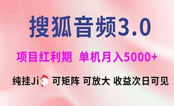 （三网3662期）搜狐音频矩阵变现