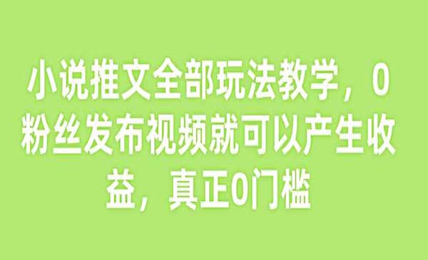 （三网3794期）小说推文0粉丝玩法