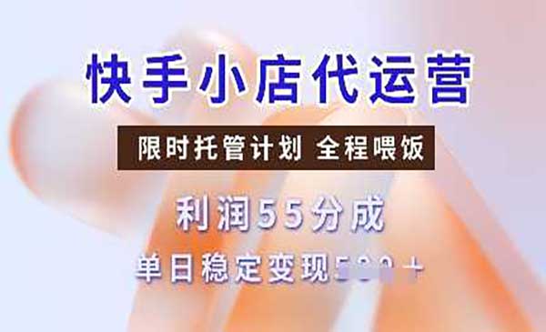 （三网3879期）快手小店代运营