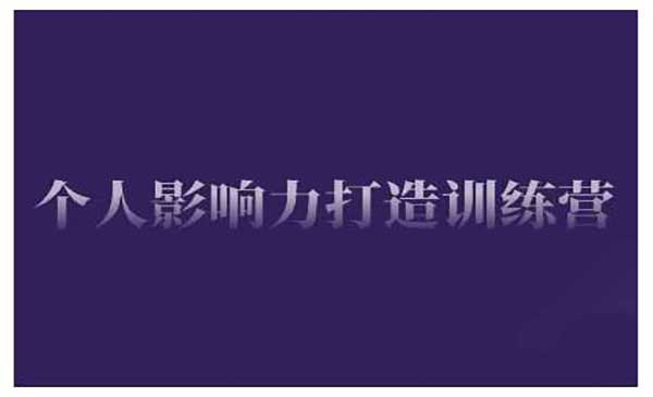 (三网3913期)个人影响力打造