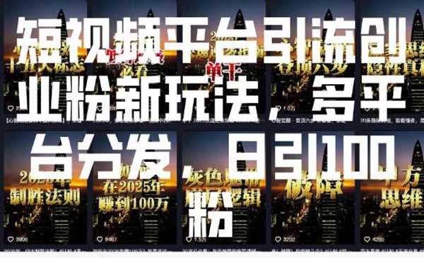 （三网4011期）短视频引流创业粉