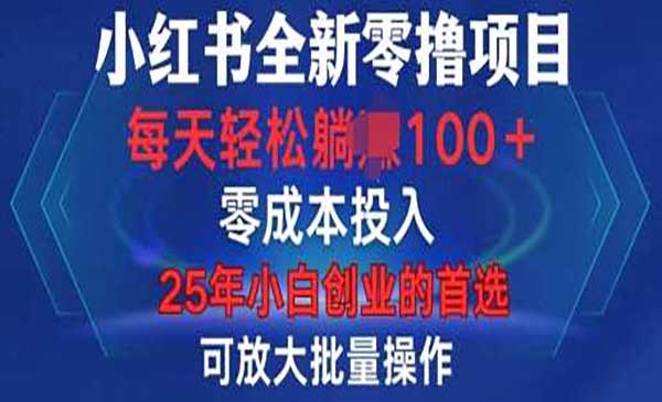 （三网4047期）小红书纯零撸项目