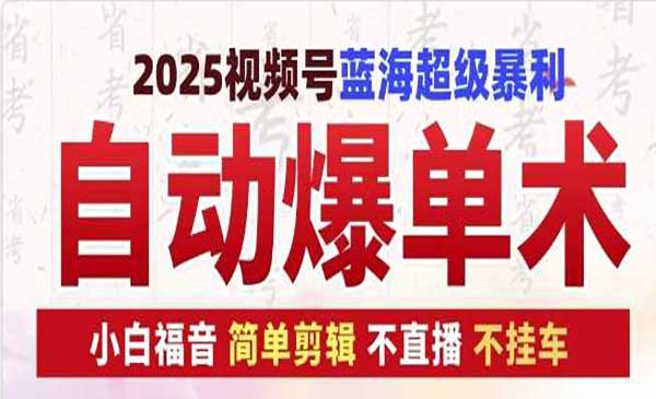 （三网4214期）视频号自动爆单术