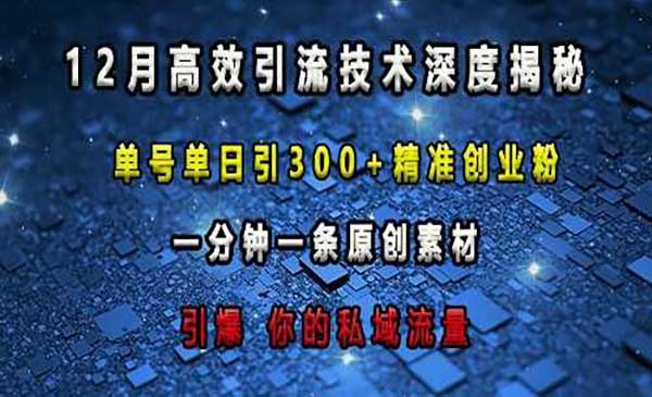 （三网4266期）高效引流技术