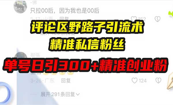 （三网4267期）评论区野路子引流术