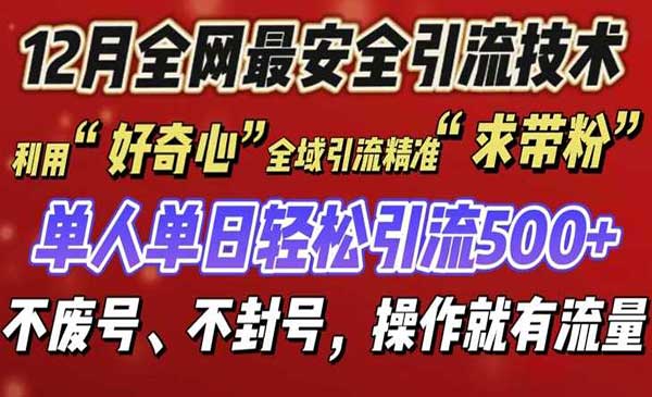 （三网4269期）安全引流创业粉技术